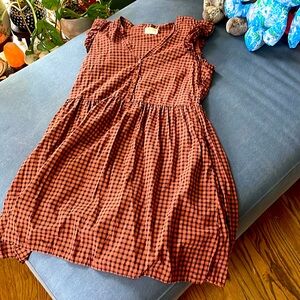 FLIRTY SWEET super flattering NWOT NATION LTD cotton gingham dress S 💋